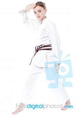 Pretty Young Girl In Karate Uniform Stock Photo Pretty Young Girl In Karate Uniform Stock Photo