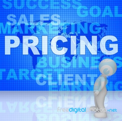 Pricing Words Means Money Outlay 3d Rendering Stock Image