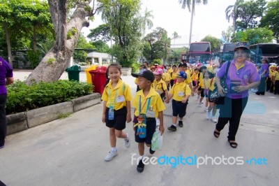 Primary Students Visit The Zoo, In The Jul 27, 2016. Bangkok Thailand Stock Photo