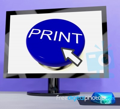 Print Button On Computer For Web Printout Stock Image