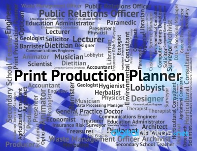 Print Production Planner Represents Making Productions And Caree… Stock Image