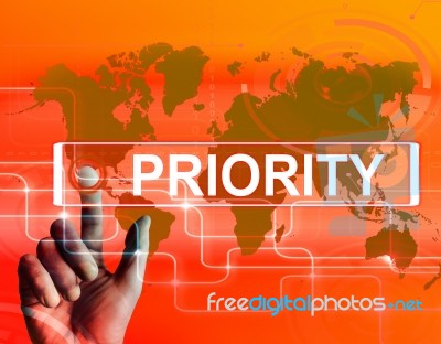 Priority Map Displays Superiority Or Preference In Importance Wo… Stock Image