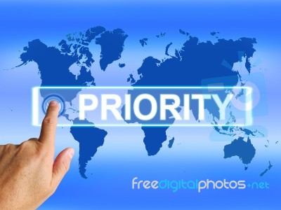 Priority Map Shows Superiority Or Preference In Importance Inter… Stock Image