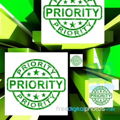 Priority On Cubes Shows Urgent Dispatch Stock Image