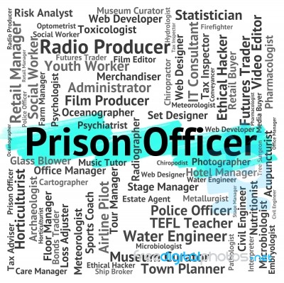 Prison Officer Indicates Correctional Facility And Career Stock Image