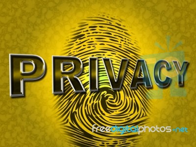 Privacy Fingerprint Indicates Login Unauthorized And Encrypt Stock Image