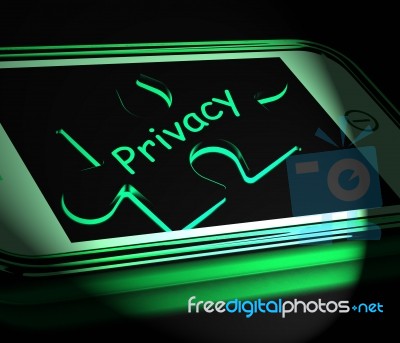 Privacy Smartphone Displays Protecting Confidential  Documents A… Stock Image