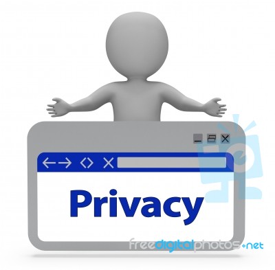 Privacy Webpage Means Secrecy Restricted 3d Rendering Stock Image