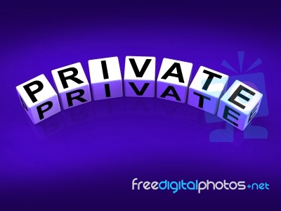 Private Blocks Refer To Confidentiality Exclusively And Privacy Stock Image