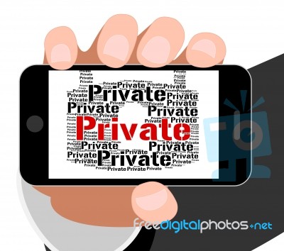 Private Lock Indicates Restricted Secrecy And Words Stock Image