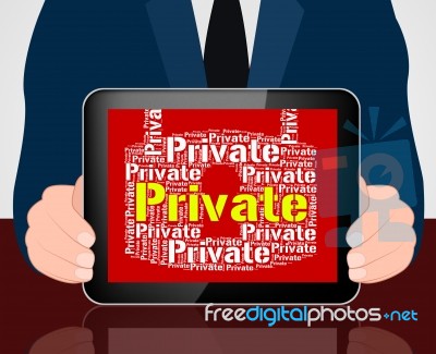 Private Lock Shows Confidentially Words And Word Stock Image