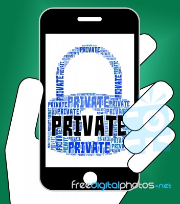 Private Lock Shows Secrecy Classified And Words Stock Image