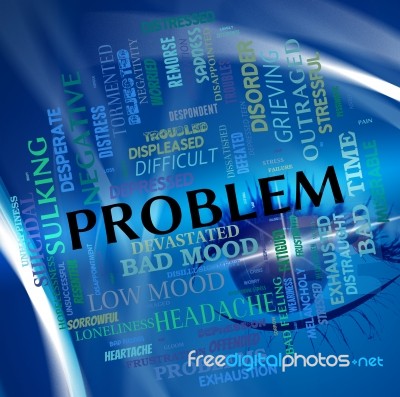 Problem Word Means Predicament Misadventure And Issue Stock Image