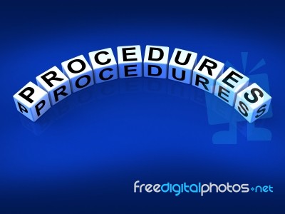 Procedures Blocks Represent Strategic Process And Steps Stock Image