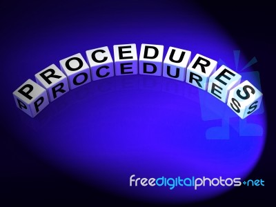Procedures Dice Represent Strategic Process And Steps Stock Image
