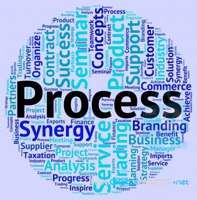 Process Word Means Words Operation And Job Stock Image