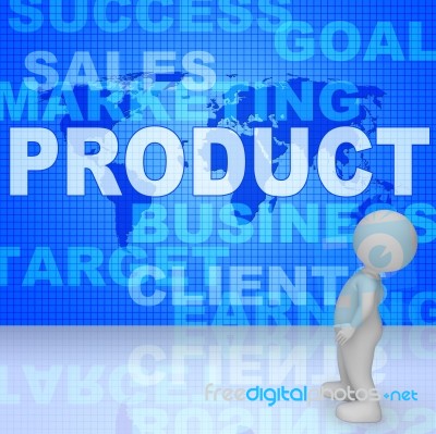 Product Words Represents Made In 3d Rendering Stock Image