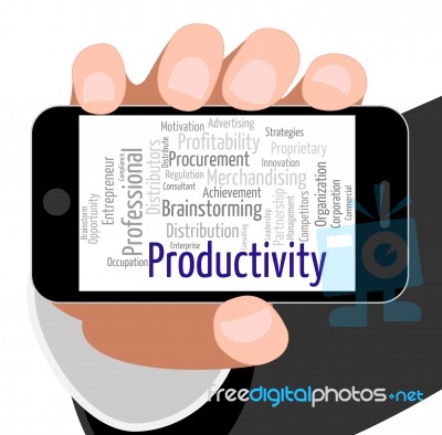 Productivity Word Means Effectivity Efficient And Text Stock Image