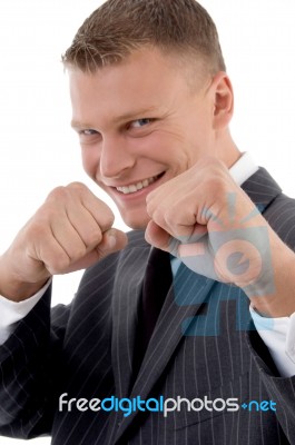 Professional Showing Boxing Gesture Stock Photo