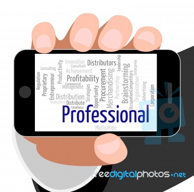 Professional Word Shows Text Experts And Expert Stock Image
