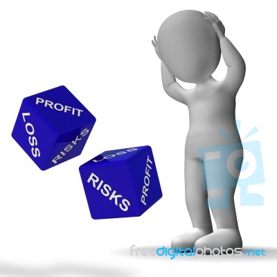 Profit And Loss Dice Shows Returns For Business Stock Image