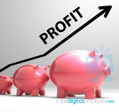Profit Arrow Shows Sales And Earnings Projection Stock Image