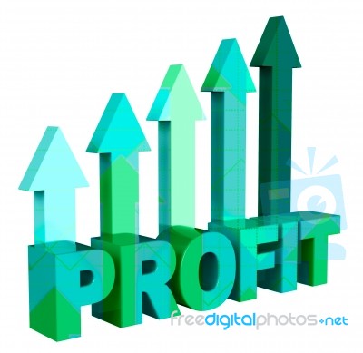 Profit Arrows Shows Earn Investment And Profitable 3d Rendering Stock Image