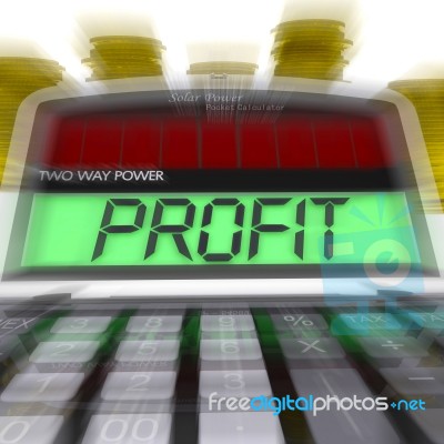 Profit Calculated Means Surplus Income And Revenue Stock Image