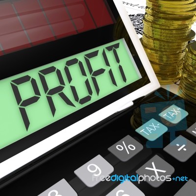 Profit Calculator Shows Surplus Earnings And Returns Stock Image