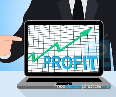 Profit Chart Graph Displays Increase Cash Wealth Revenue Stock Image