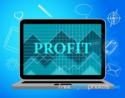 Profit Laptop Represents Web Site And Computer Stock Image