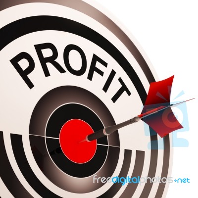 Profit Shows Market And Trade Earning Stock Image