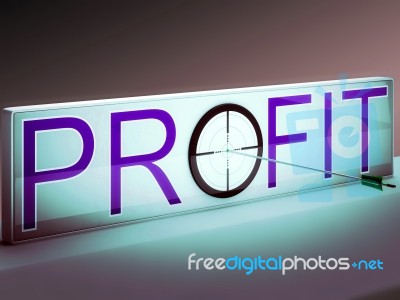 Profit Target Shows Market And Trade Income Stock Image