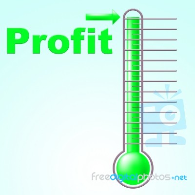 Profit Thermometer Represents Profitable Income And Thermostat Stock Image