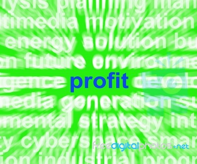 Profit Word Means Revenue Earnings And Return Stock Image