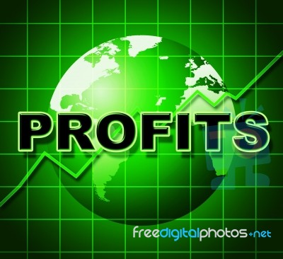 Profits Graph Shows Earn Investment And Diagram Stock Image