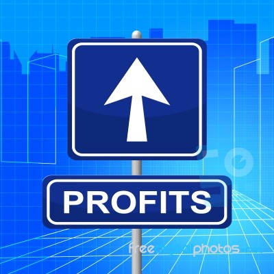 Profits Sign Indicates Investment Earnings And Earn Stock Image