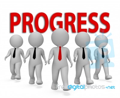Progress Businessmen Shows Improvement Growth 3d Rendering Stock Image