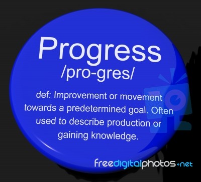 Progress Definition Button Stock Image