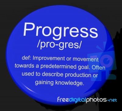 Progress Definition Button Stock Image