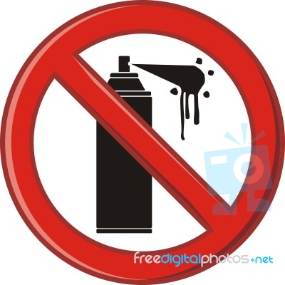 Prohibition Of Spraying Stock Image
