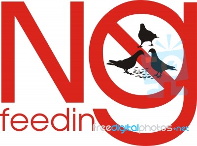 Prohibition On Feeding Pigeons Stock Image