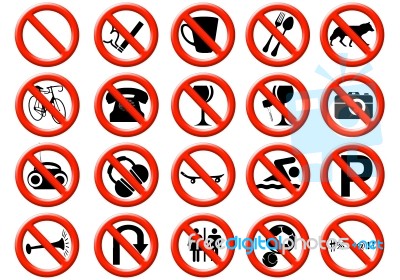 Prohibition Signs Stock Image