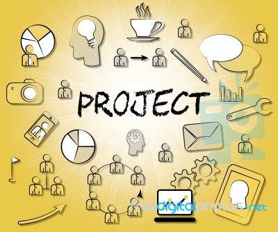 Project Icons Represent Task Plan Or Programme Stock Image