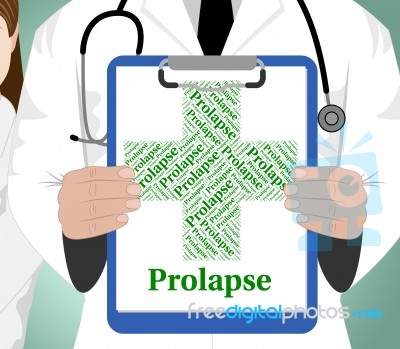 Prolapse Word Indicates Ill Health And Affliction Stock Image