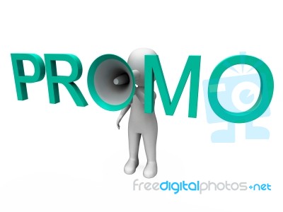 Promo Character Shows Sale Offer And Discounts Stock Image