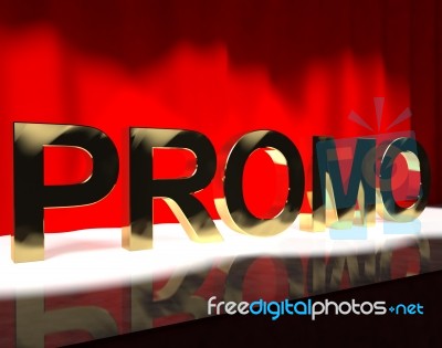 Promo Word On Stage Stock Image