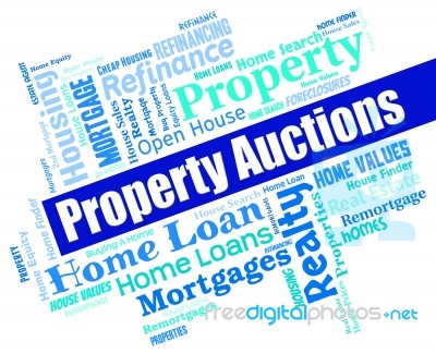 Property Auctions Means Real Estate And Apartment Stock Image