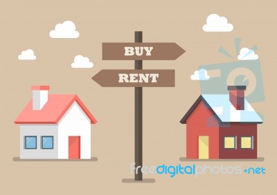 Property Buy And Rent Signs Stock Image