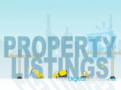 Property Listings Means Houses And Buildings For Sale Stock Image
